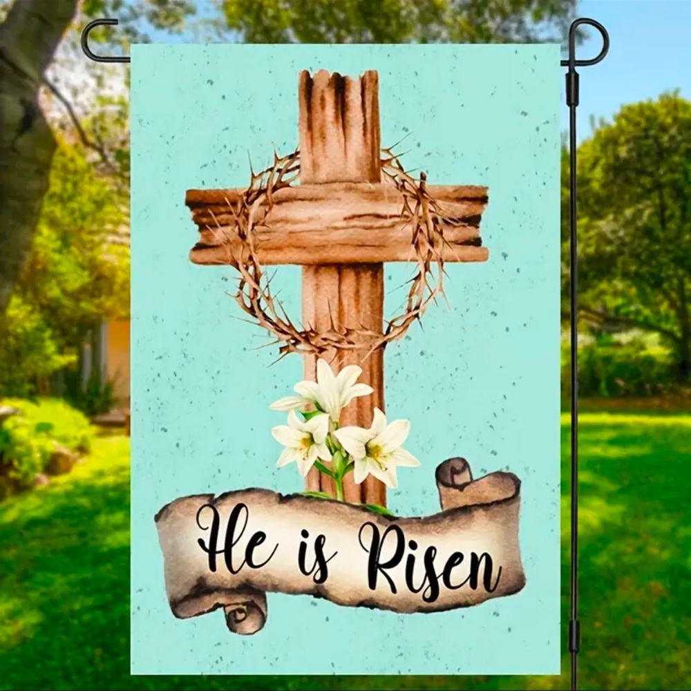 Garden Flag, Easter Double-Sided, Burlap, 12x18 Inche…